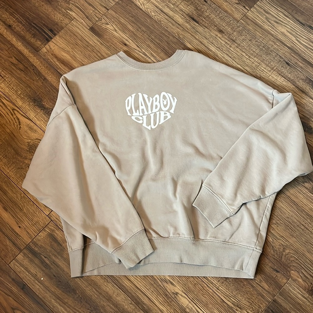 tan playboy crewneck “playboy club”